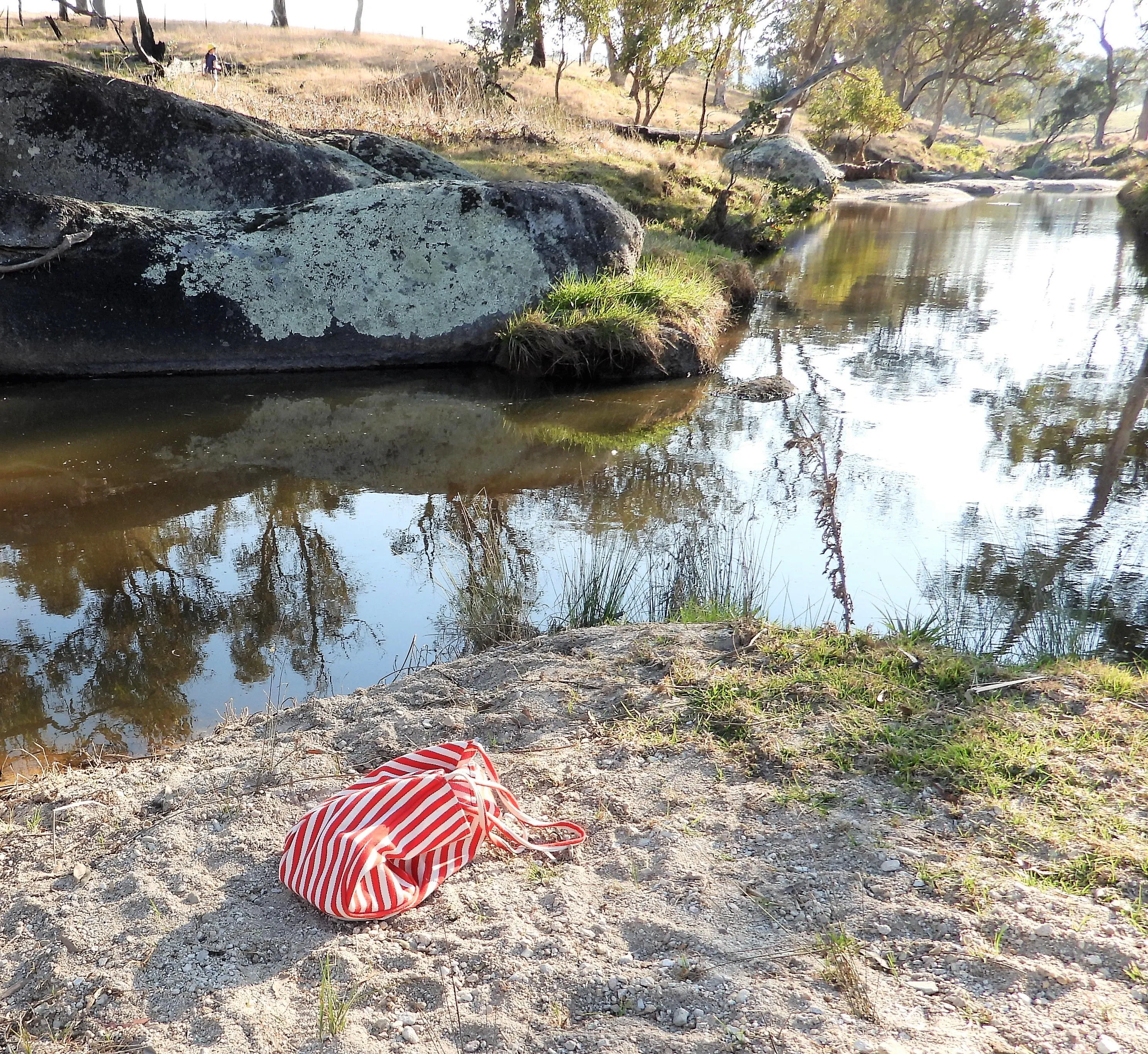 Red Striped Beach/Creek Bag