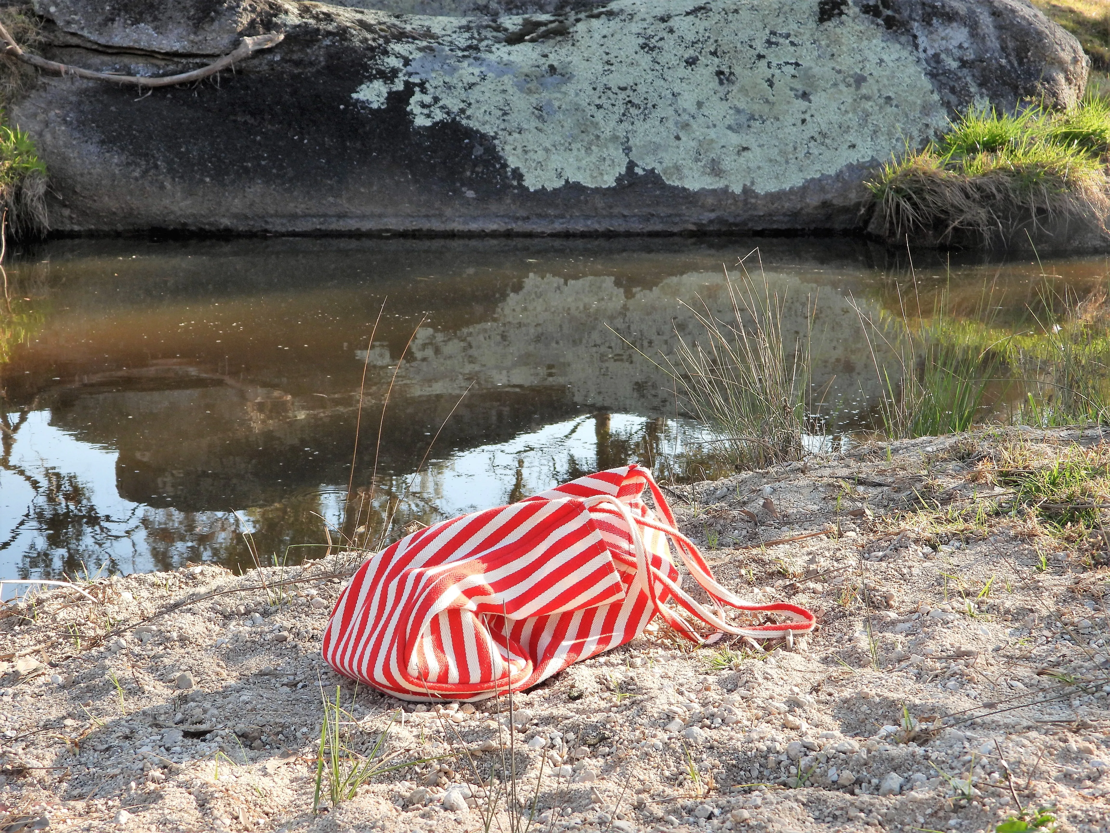 Red Striped Beach/Creek Bag