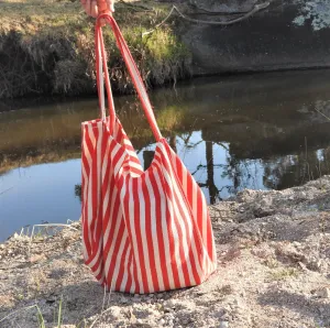 Red Striped Beach/Creek Bag