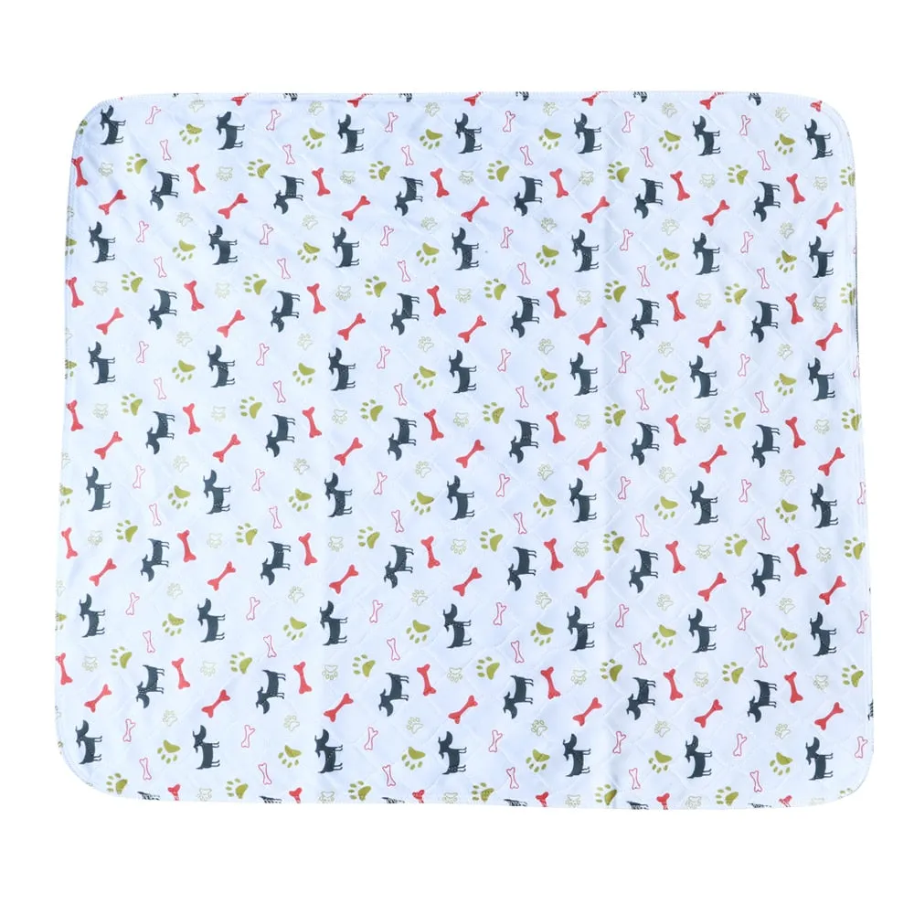 Reusable Pet Urine Pad Washable Dog Cat Diaper Mat 3 Layer Absorbent Dogs Diapers Pads Bone Paw Print For Sofa Bed Floor