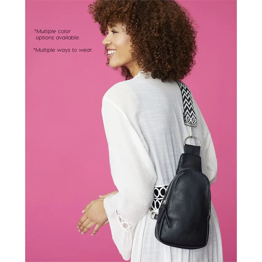 Rhea Crossbody w/Strap-Black