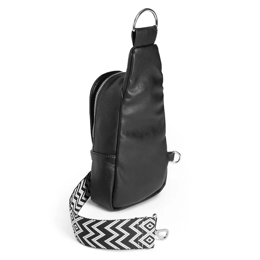 Rhea Crossbody w/Strap-Black