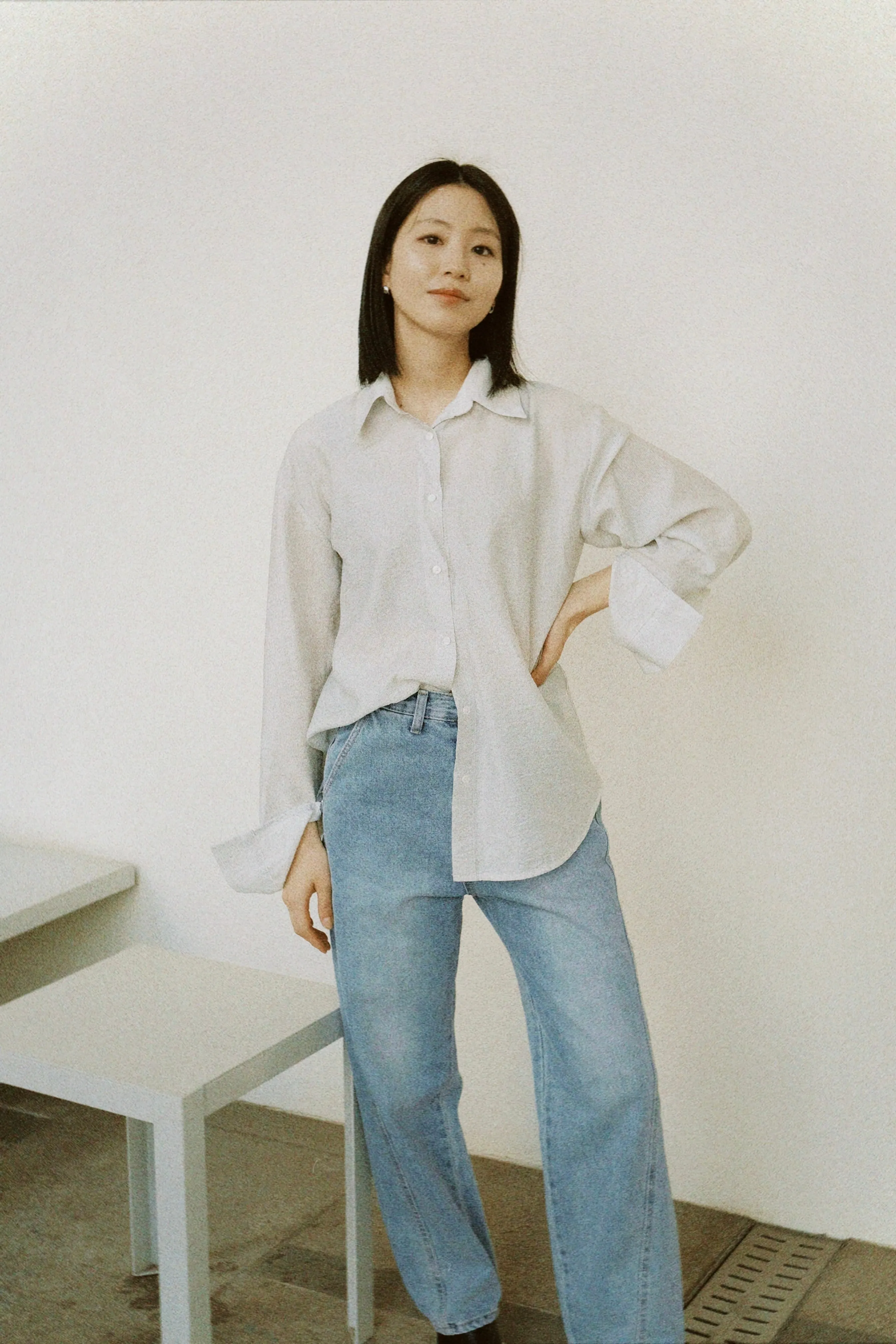 Rolled Sleeves Striped Shirt