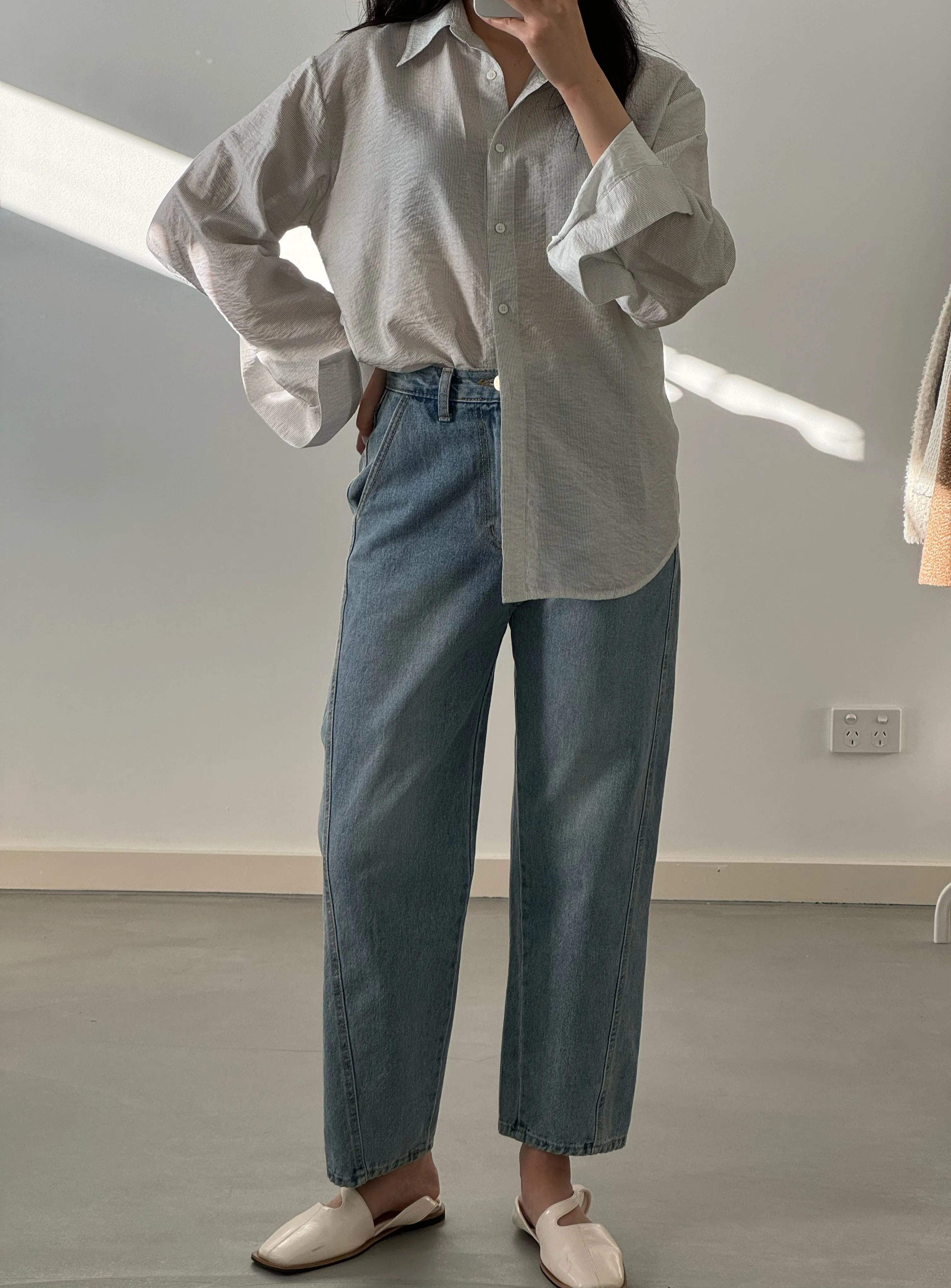 Rolled Sleeves Striped Shirt