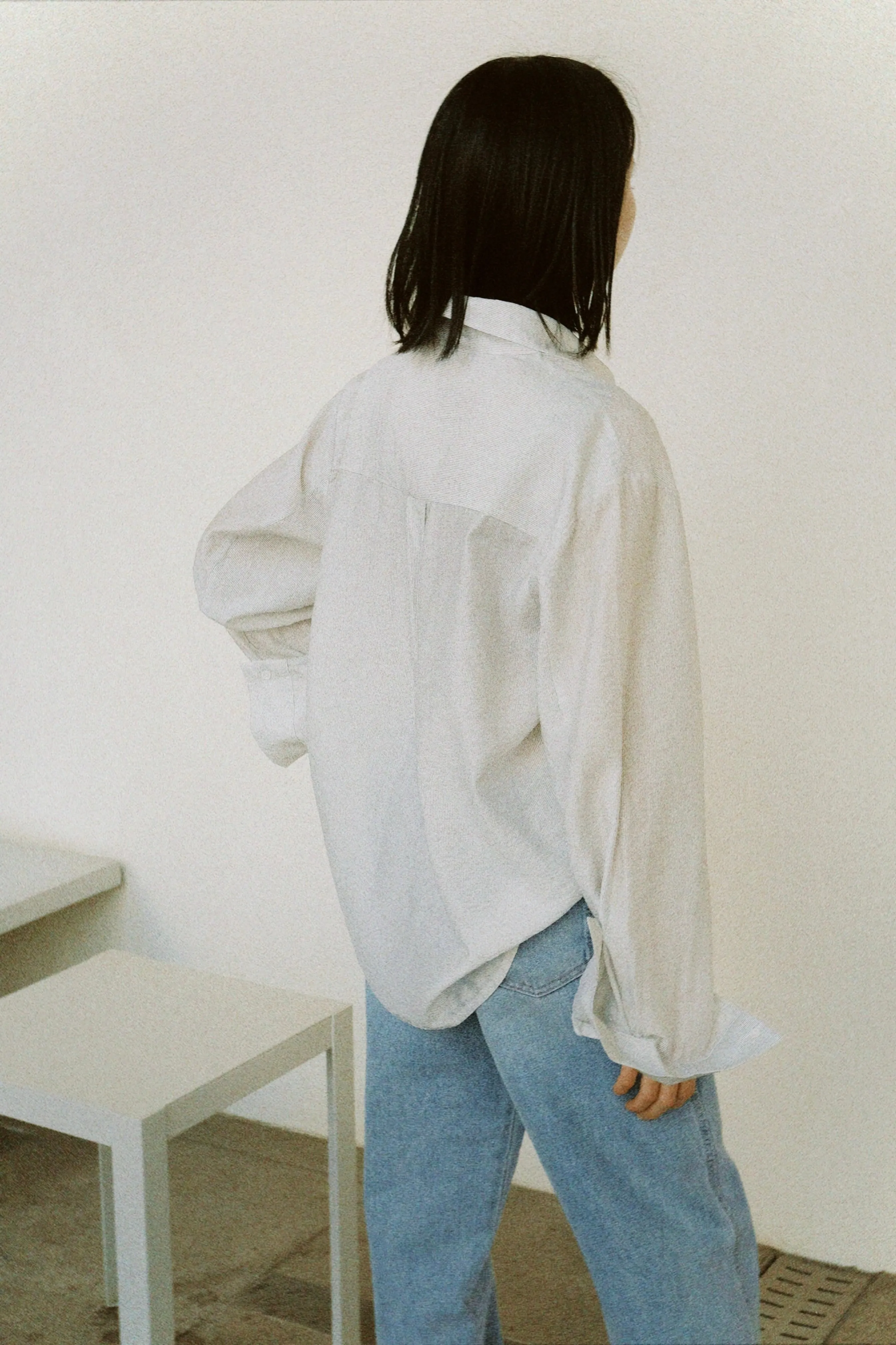 Rolled Sleeves Striped Shirt