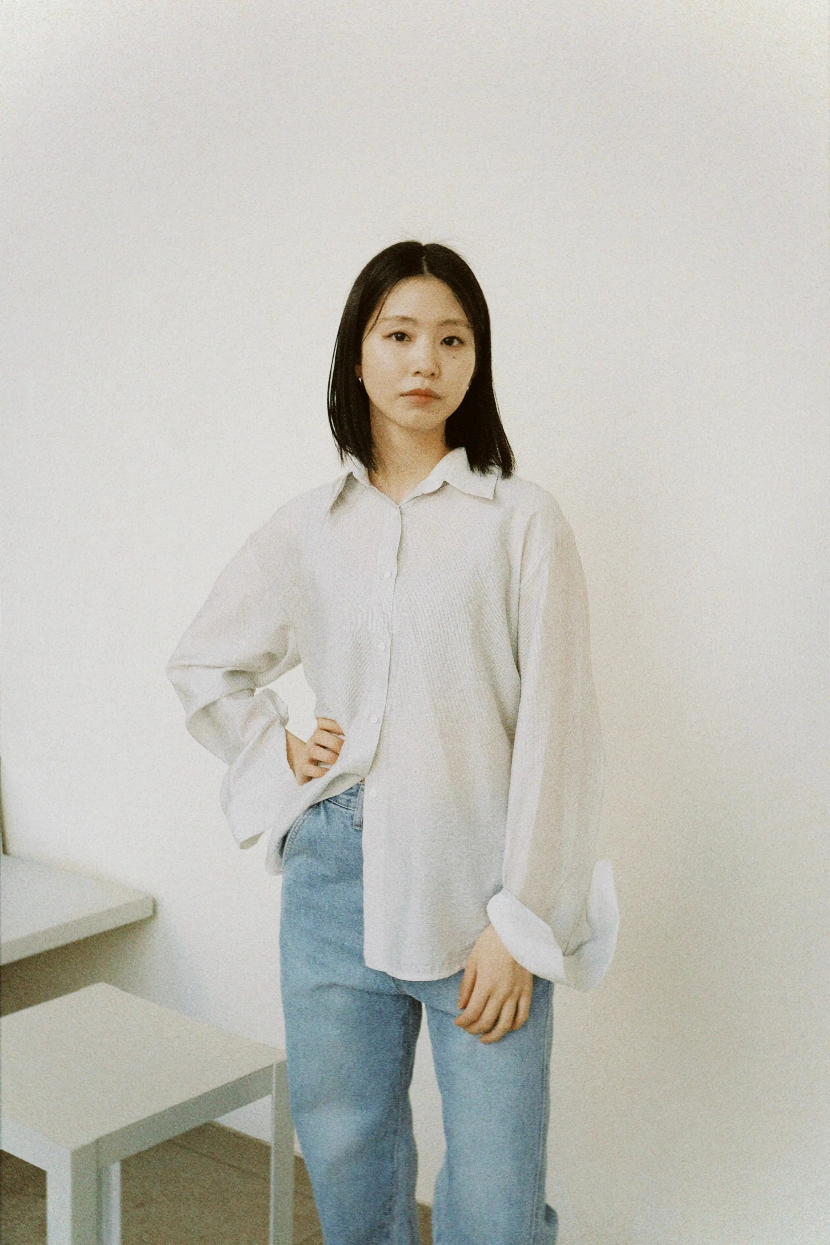 Rolled Sleeves Striped Shirt
