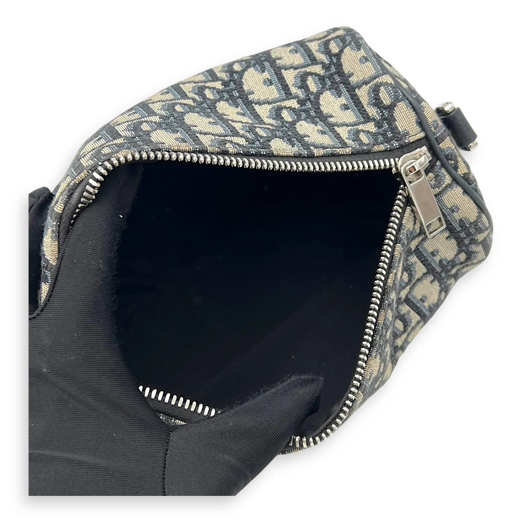 Roller Crossbody Bag Blue in Canvas, Silver hardware