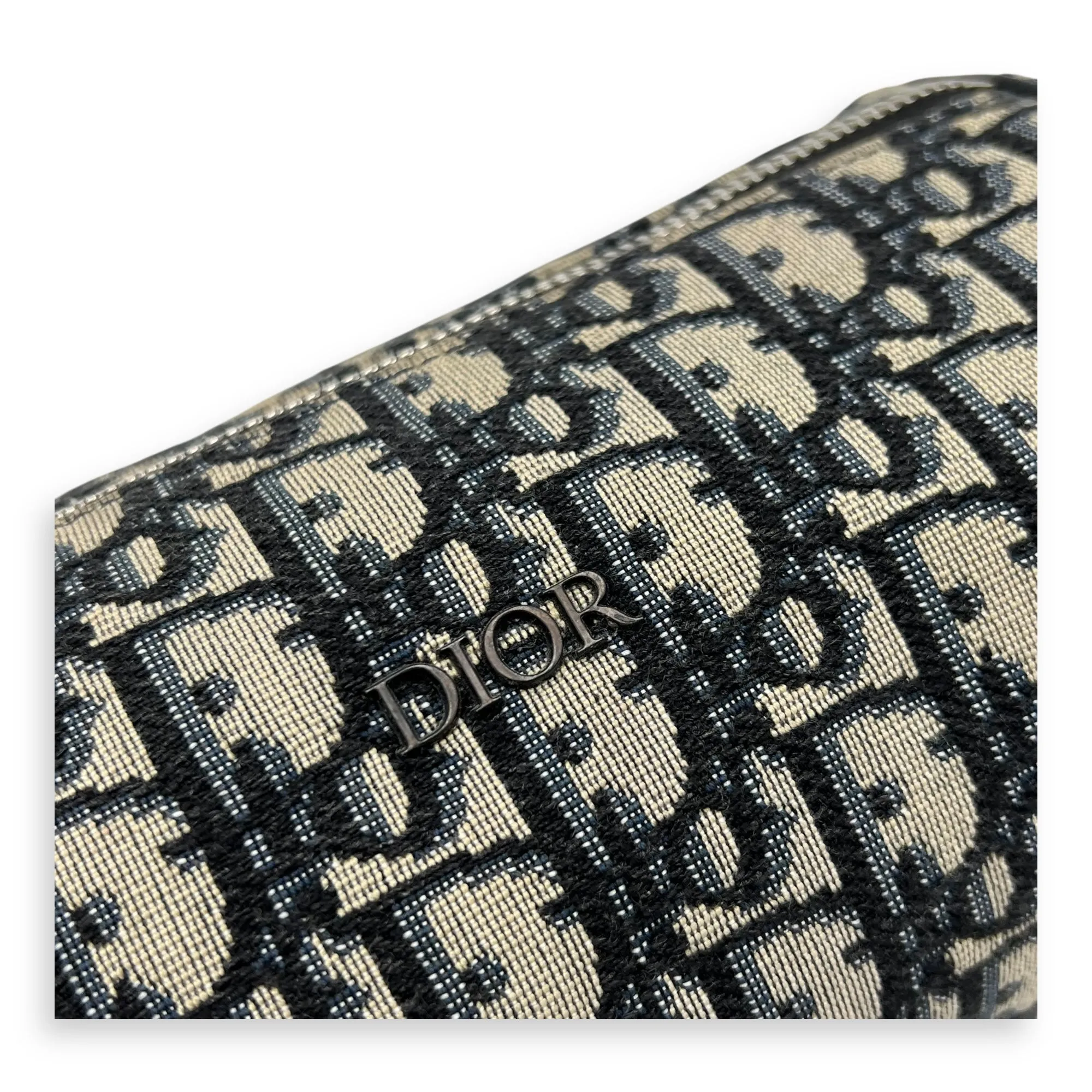 Roller Crossbody Bag Blue in Canvas, Silver hardware