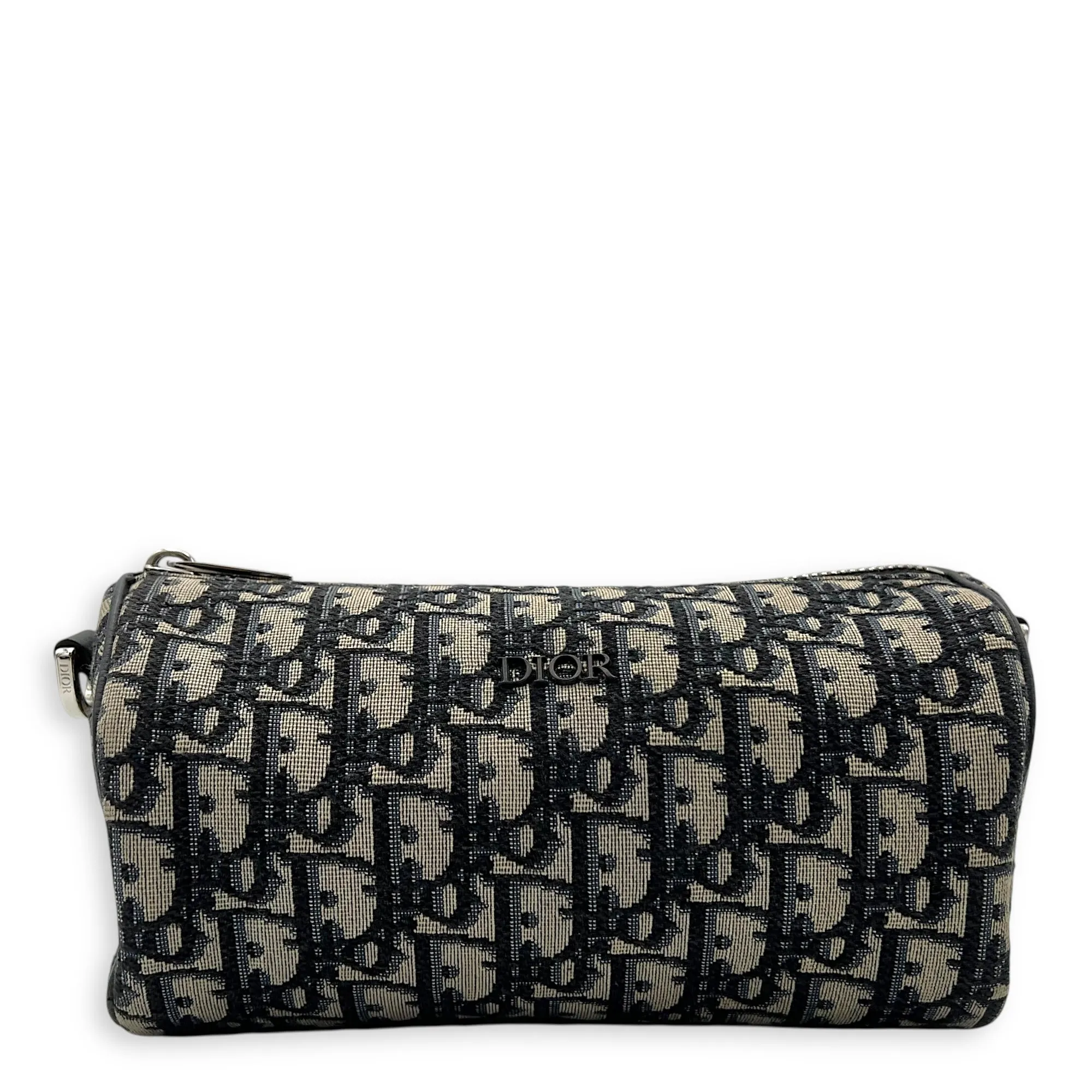 Roller Crossbody Bag Blue in Canvas, Silver hardware