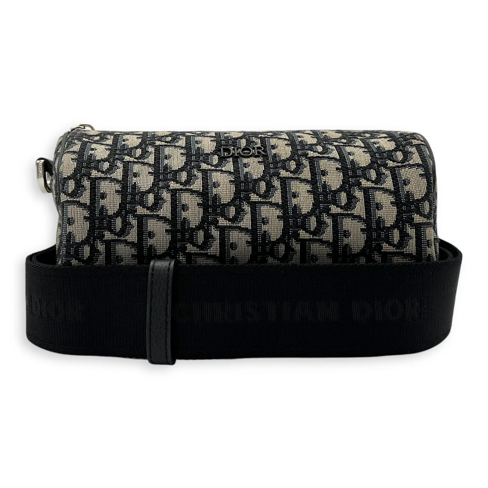 Roller Crossbody Bag Blue in Canvas, Silver hardware