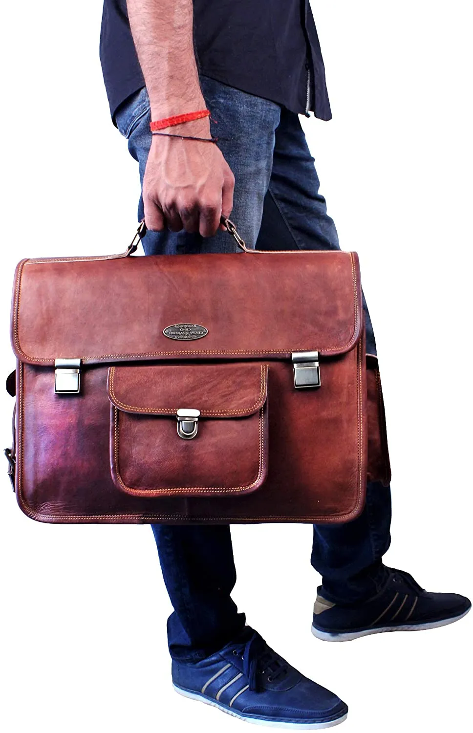 Rustic Vintage Leather Messenger Bag