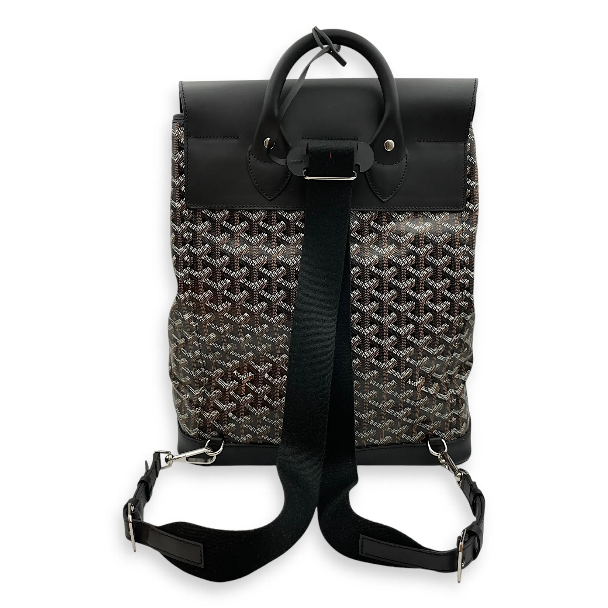 Sac Alphin Backpack MM Black Backpack in Goyardine canvas, calf, Silver hardware