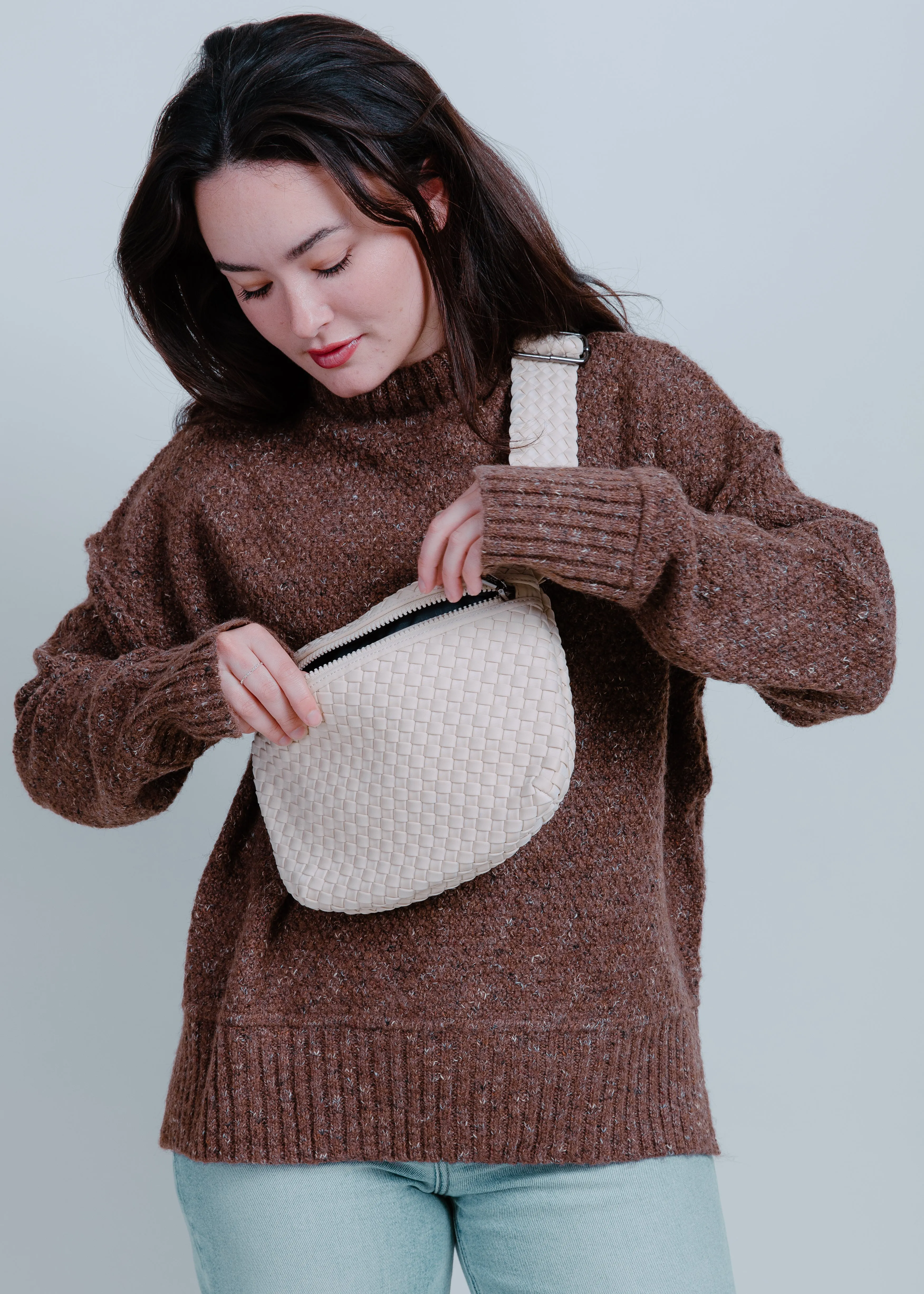 Sadie Woven Crossbody - Cream