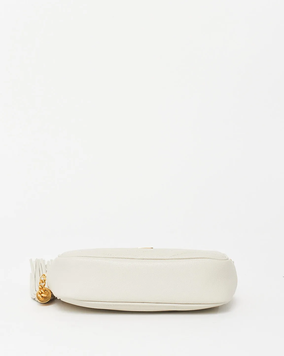 Saint Laurent Ivory Grained Leather Mini Lou Camera Bag