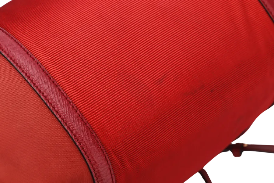 SALVATORE FERRAGAMO RED NYLON VARA BOW SHOULDER BAG GOLD HARDWARE, NO DUST COVER & BOX