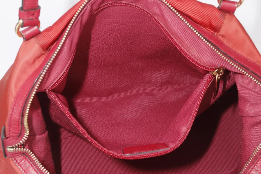 SALVATORE FERRAGAMO RED NYLON VARA BOW SHOULDER BAG GOLD HARDWARE, NO DUST COVER & BOX