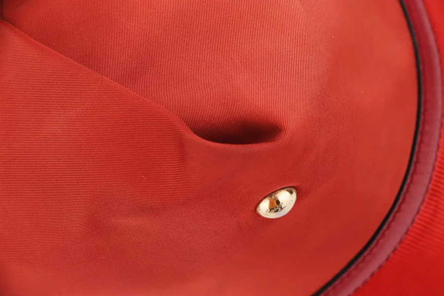 SALVATORE FERRAGAMO RED NYLON VARA BOW SHOULDER BAG GOLD HARDWARE, NO DUST COVER & BOX