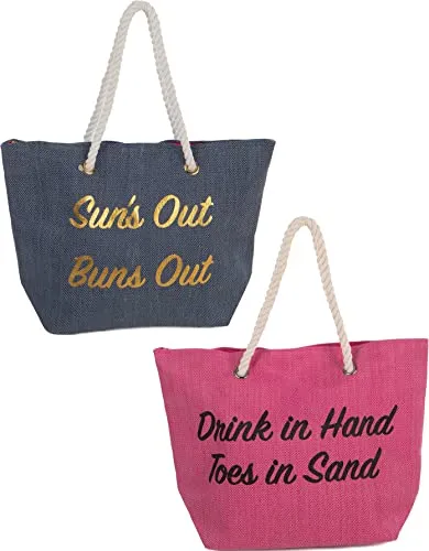 Sayings Beach Tote by Funky Junque