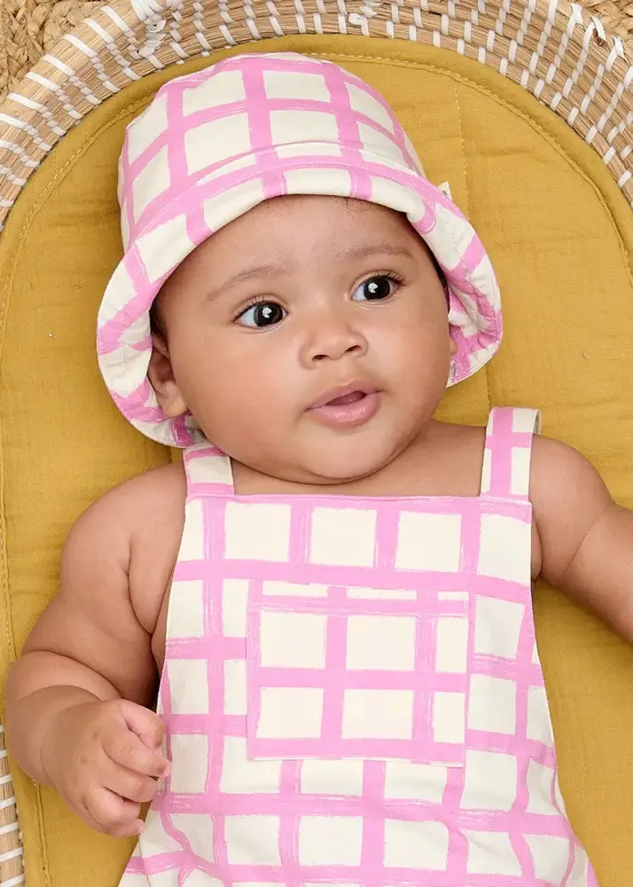 Scooter - Pink Checker Jersey Baby Bubble Romper