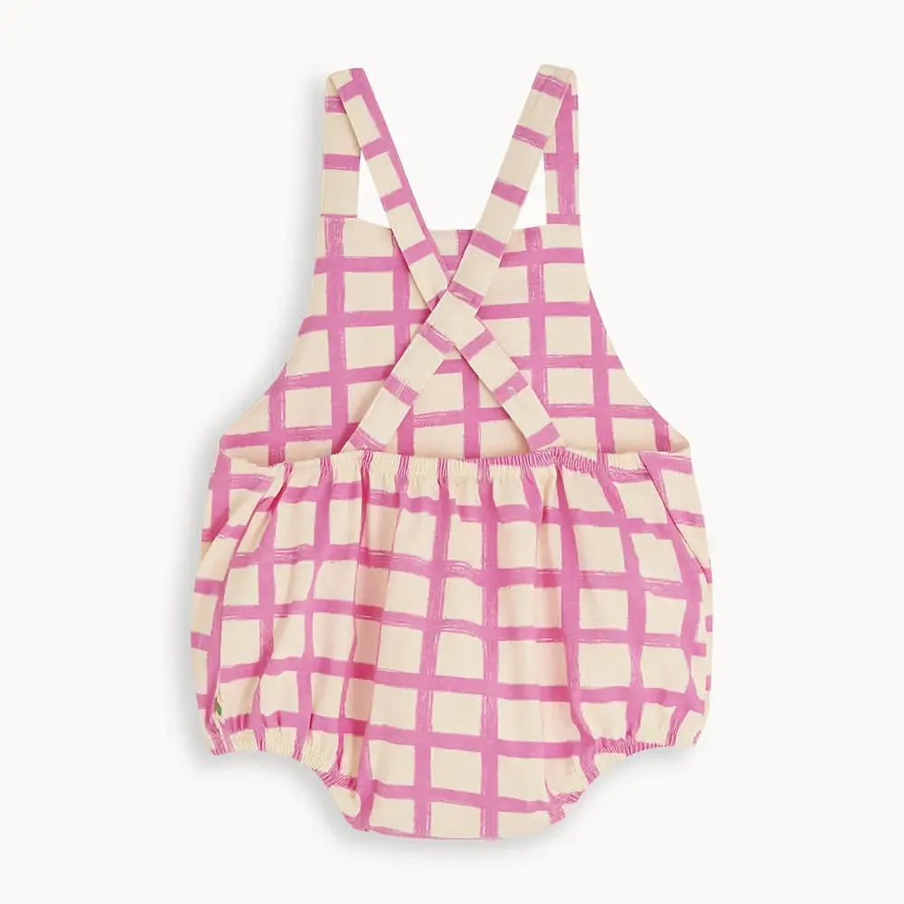 Scooter - Pink Checker Jersey Baby Bubble Romper