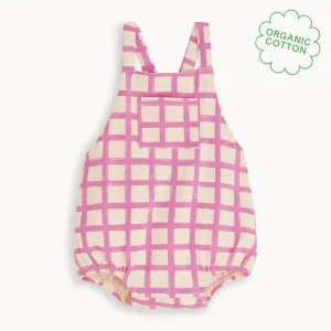 Scooter - Pink Checker Jersey Baby Bubble Romper