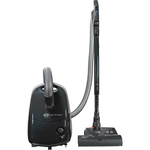 SEBO E3 Premium Series Airbelt Onyx Canister Vacuum Cleaner with ET-1 and Parquet Brush
