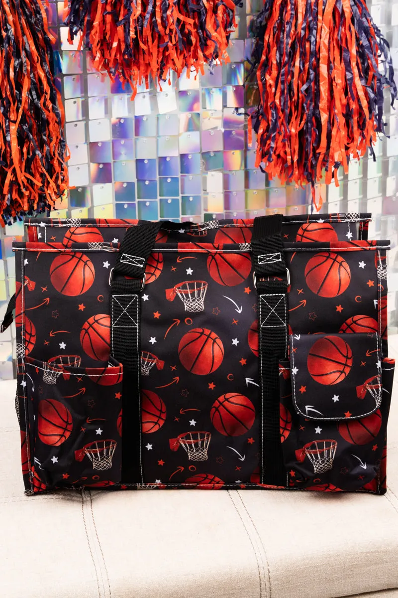 Shooting Hoops Utility Tote with Black Trim