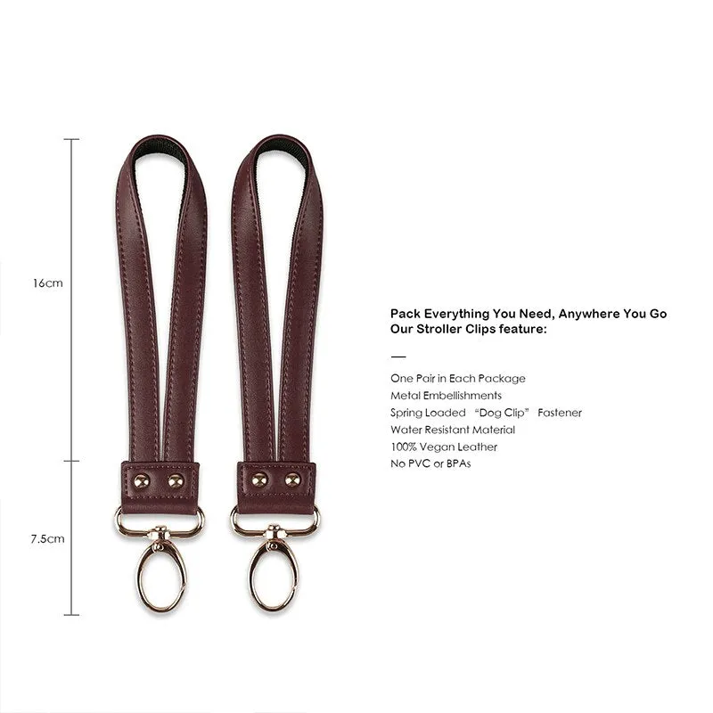 Sian Leather Stroller Clips