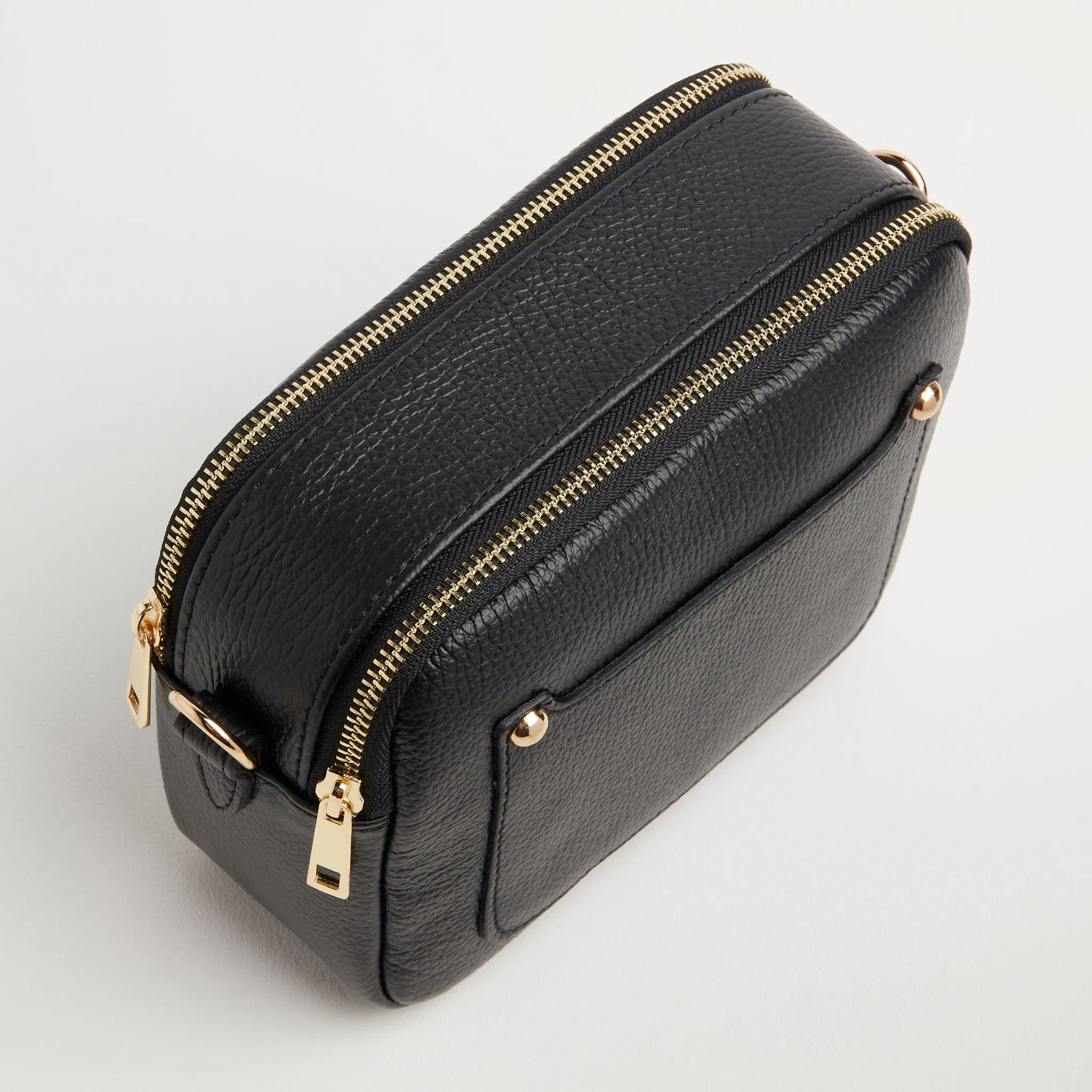 Sienna Crossbody Bag in Black with Orange Aztec Strap