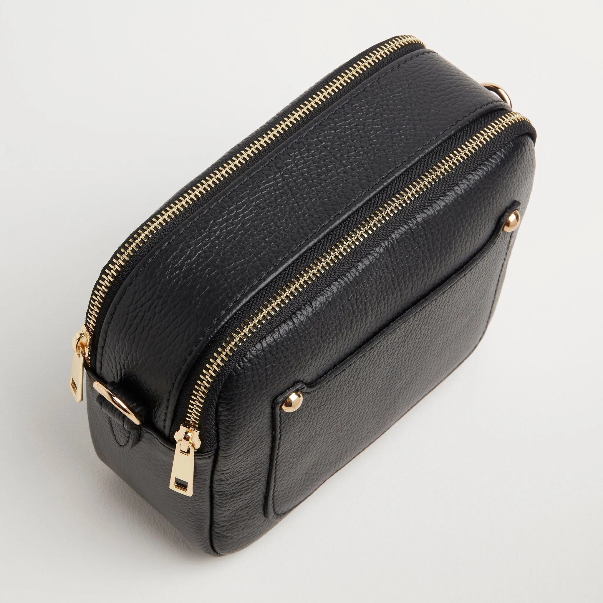 Sienna Crossbody Bag in Black with Pink and Orange Boho Strap