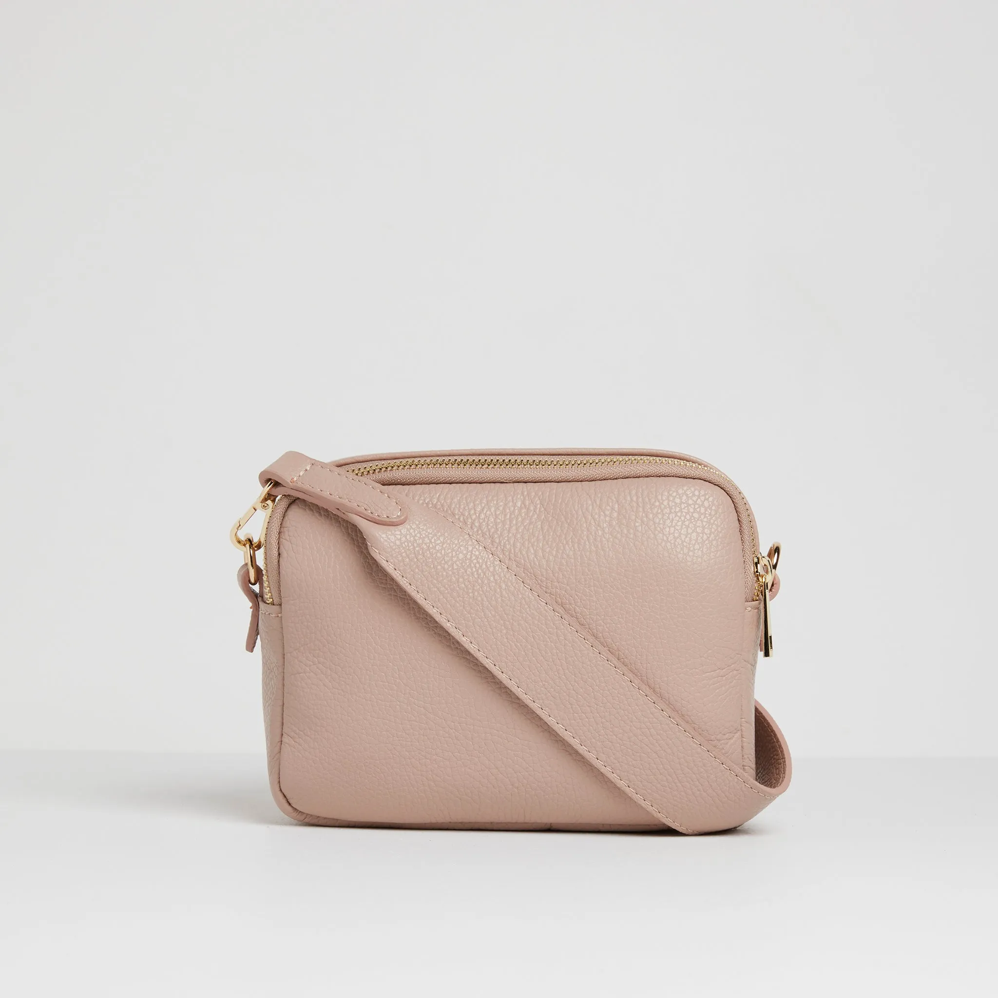 Sienna Crossbody Bag in Blush with Pastel Strap
