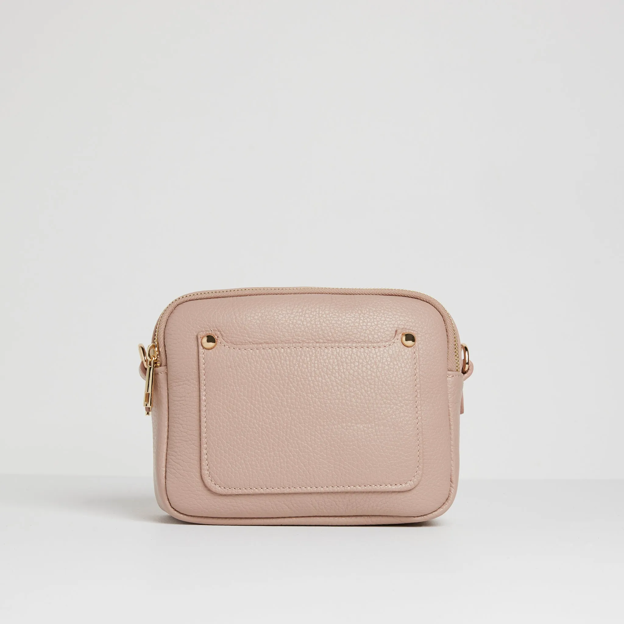 Sienna Crossbody Bag in Blush with Pastel Strap