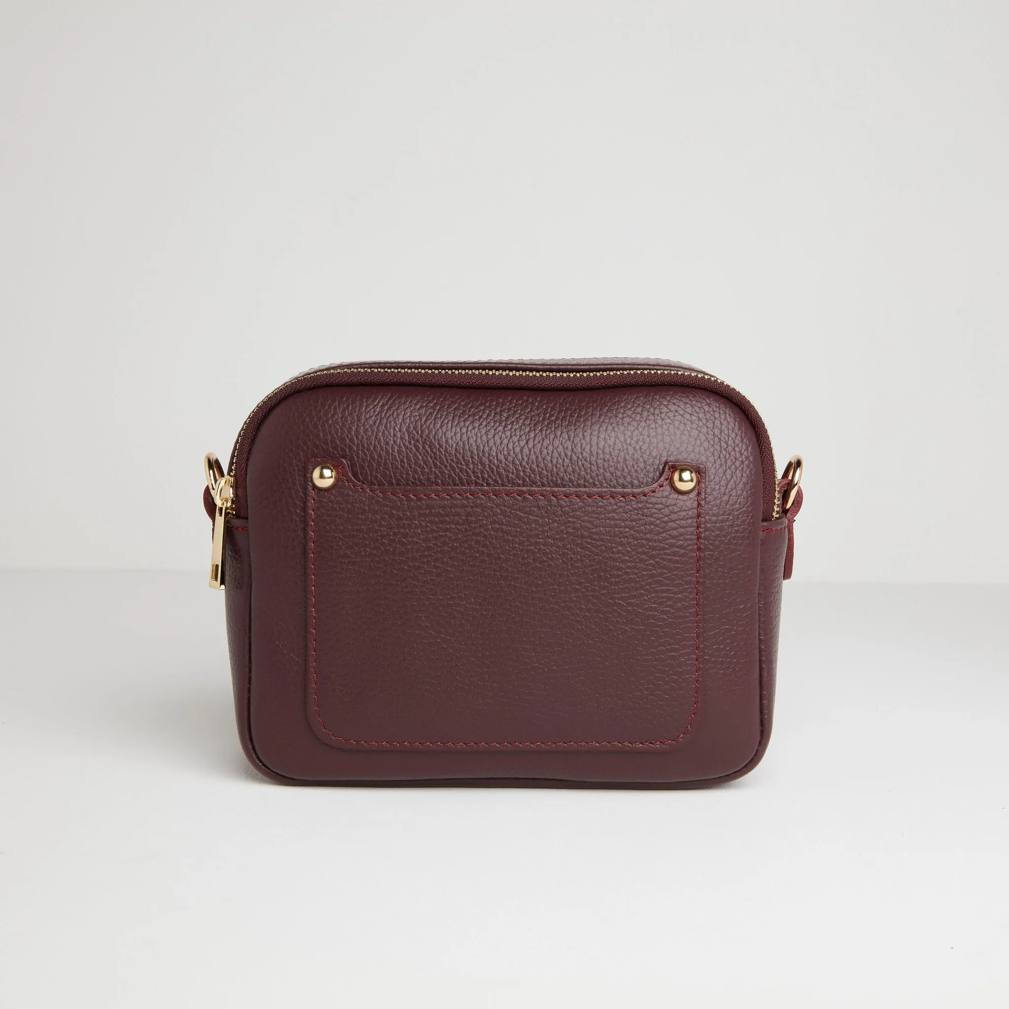 Sienna Crossbody Bag in Burgundy with Orange Aztec Strap