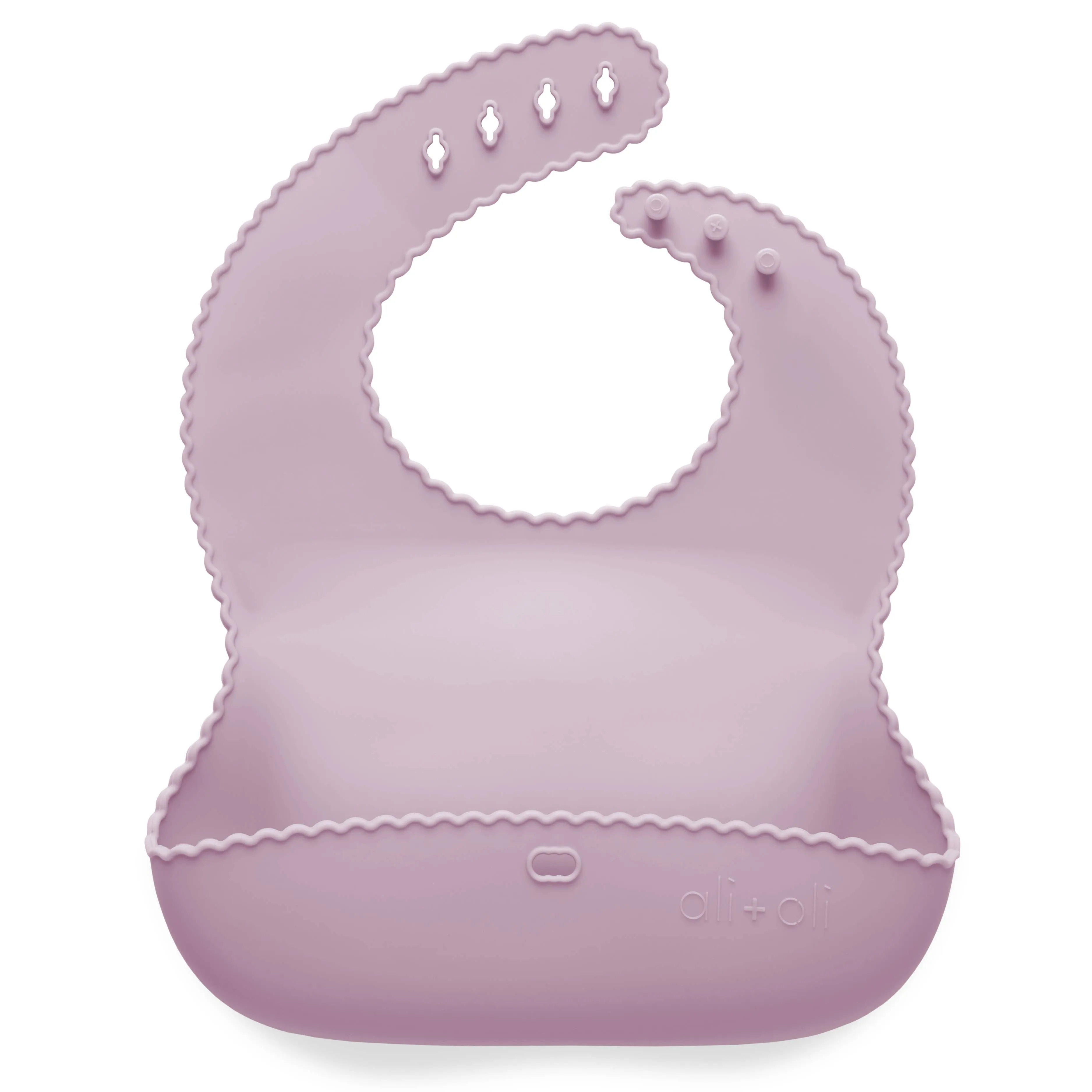 Silicone Roll up Baby Bib | Wavy Edge | Lilac