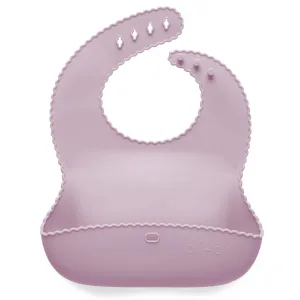Silicone Roll up Baby Bib | Wavy Edge | Lilac