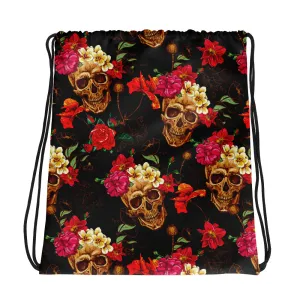 Skulls & Roses Drawstring Bag