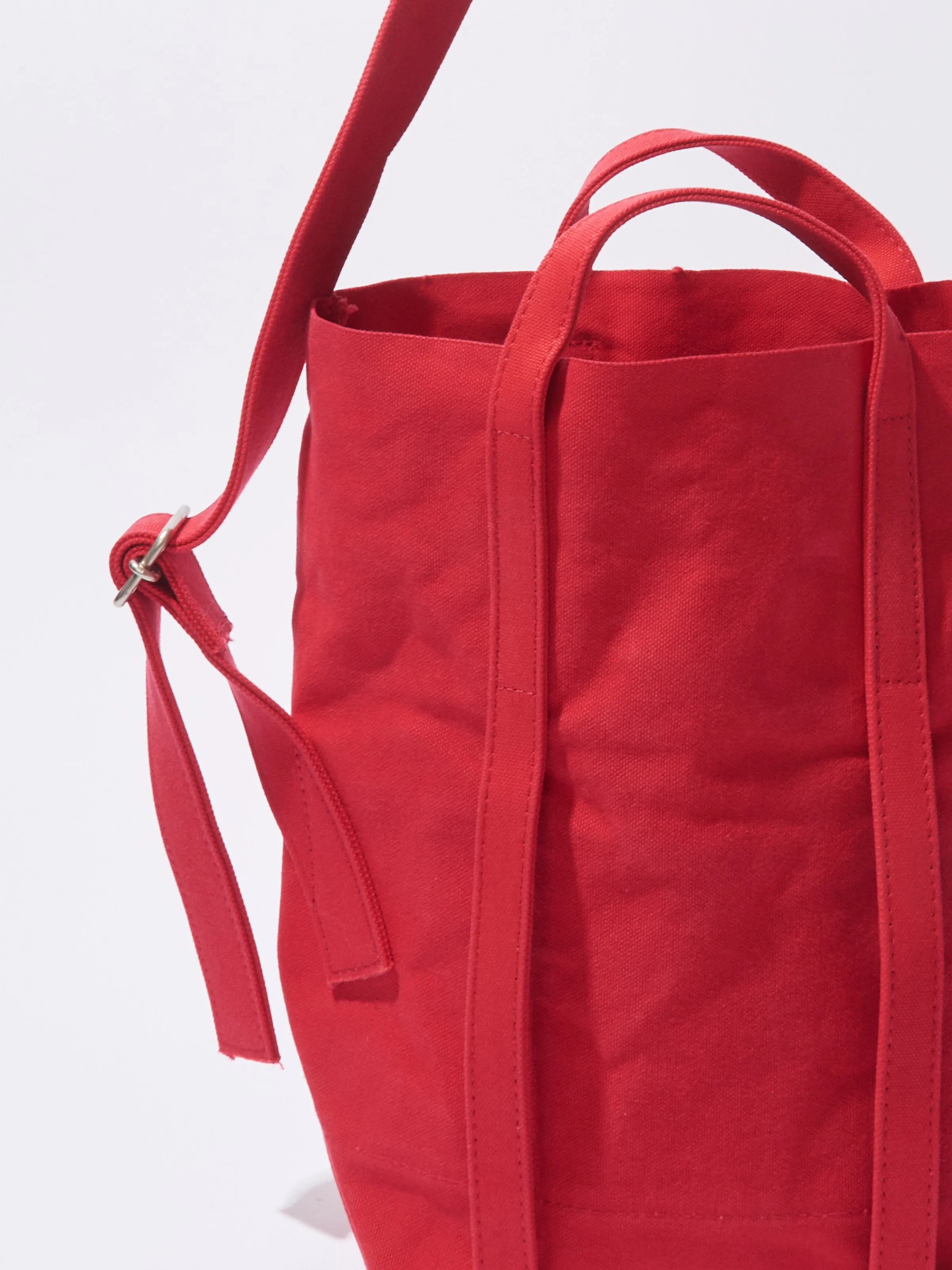 Small Red Washed Canvas 2 Way Messenger Bag