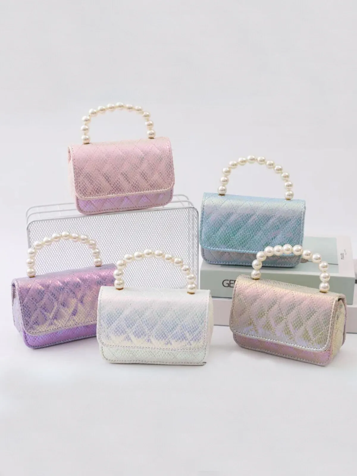 Sparkling Pearl Handle Crossbody Bag by Liv and Mia
