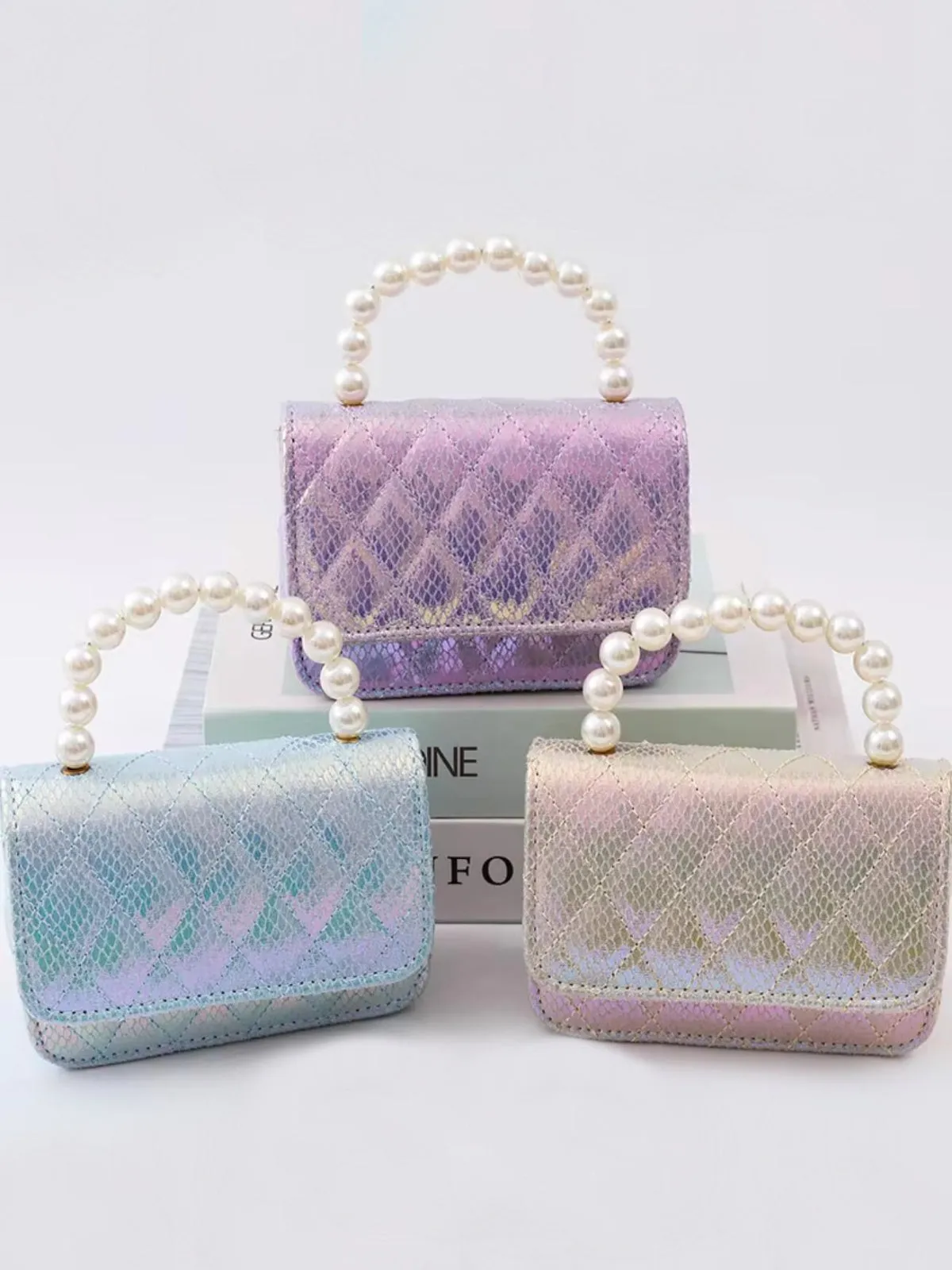Sparkling Pearl Handle Crossbody Bag by Liv and Mia