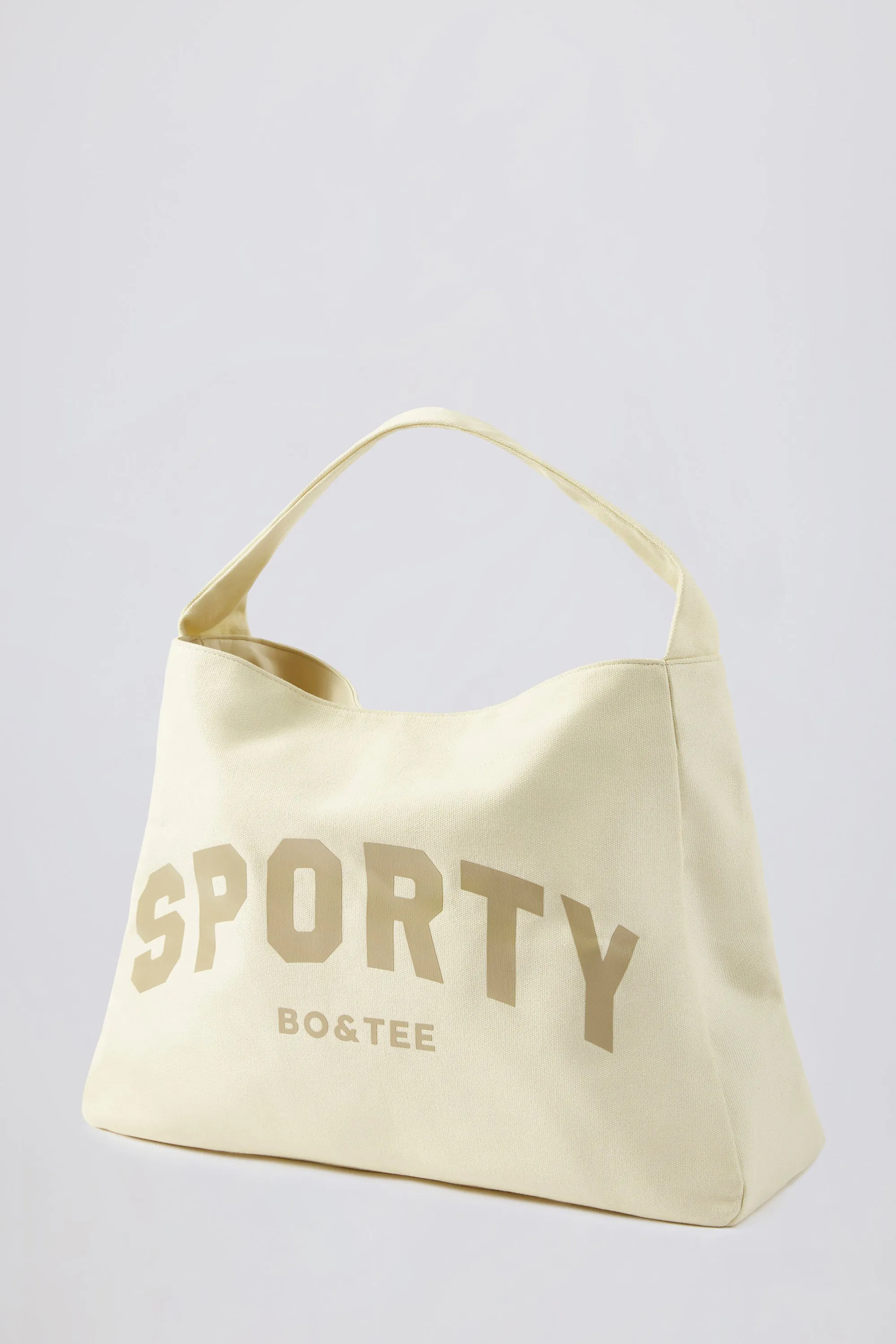 Sporty Oversized Tote Bag in Bone