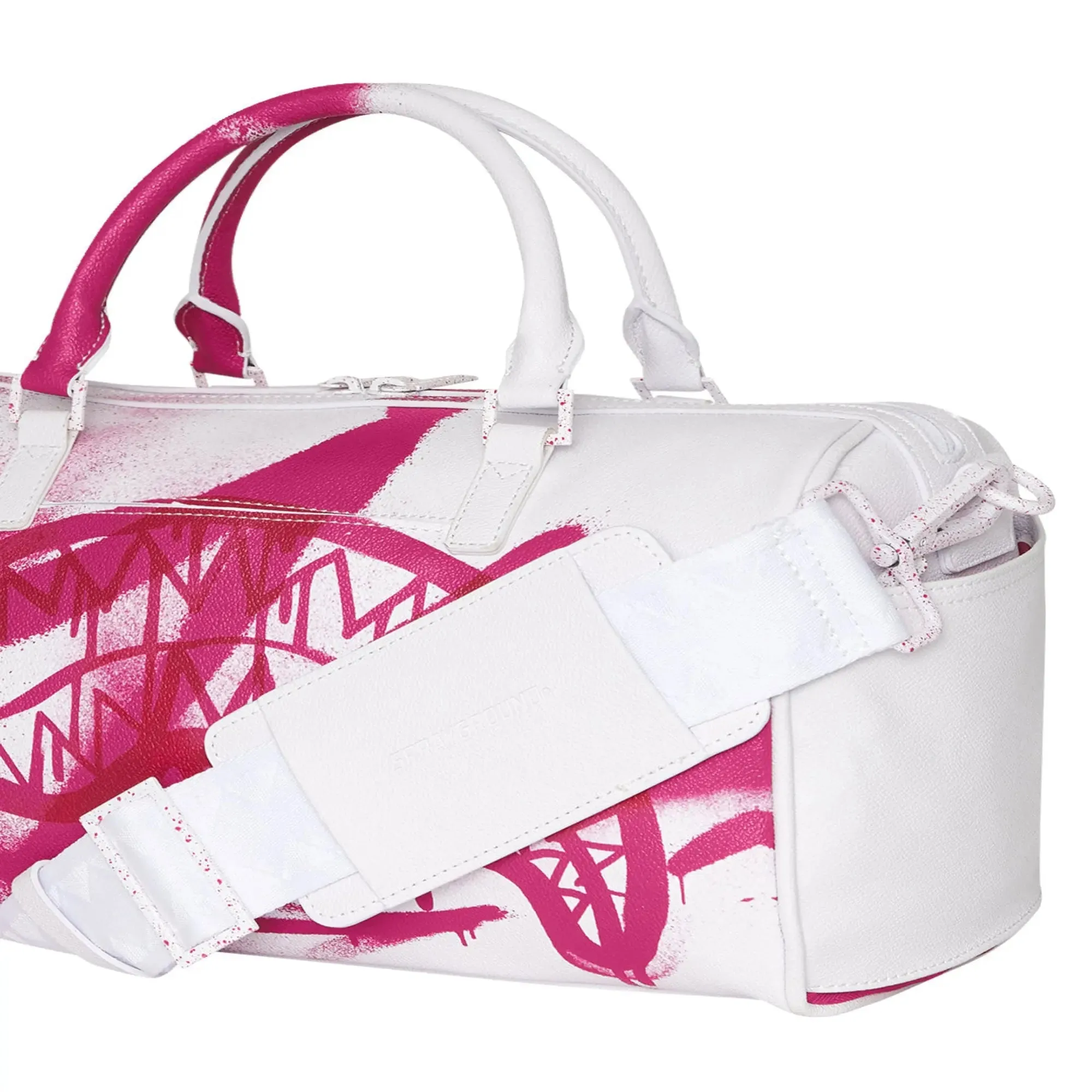 SprayGround Men Pink Vandal Mini Duffle Spring 2025 Duffel (Pink White)