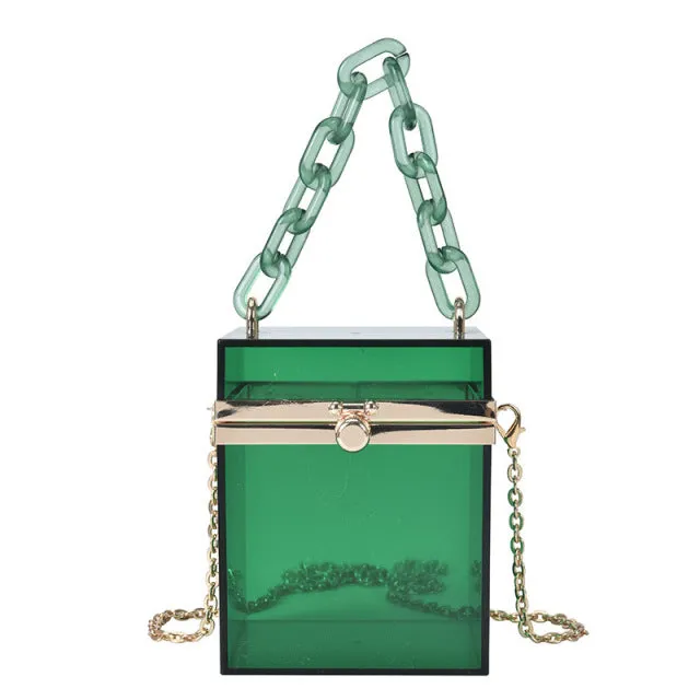 Square Colored Acrylic Box Bag