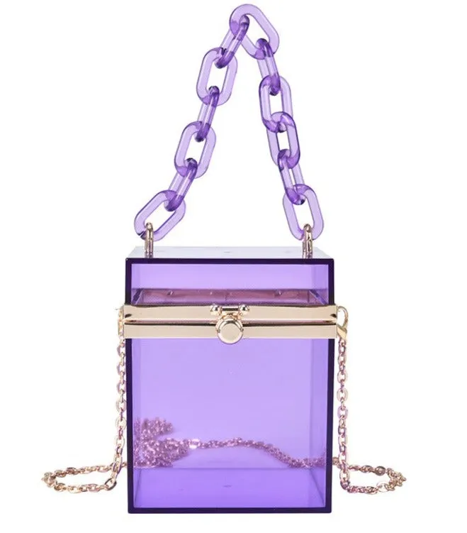 Square Colored Acrylic Box Bag