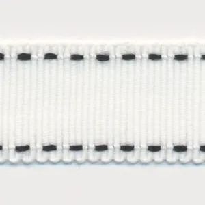 Stitch Grosgrain Ribbon #01 White & Black