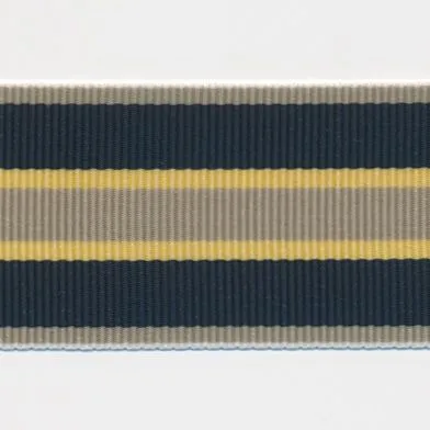 Stripe Grosgrain Ribbon #12 Sand Beige & Blue Green & Camel