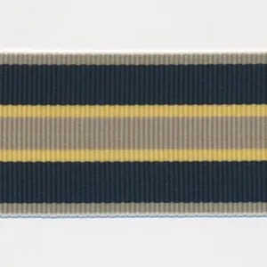 Stripe Grosgrain Ribbon #12 Sand Beige & Blue Green & Camel