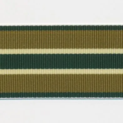 Stripe Grosgrain Ribbon #13 Moss Green & Olive & Cream