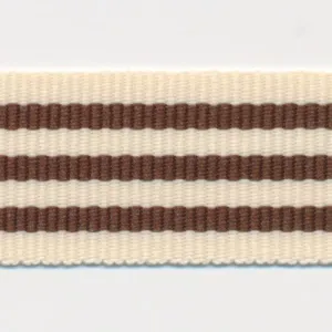 Stripe Grosgrain Ribbon #3 Cream & Dark Brown