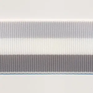 Stripe Grosgrain Ribbon #33 Light Gray & White & Gray