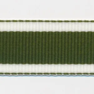Stripe Grosgrain Ribbon #7 Mugwort & White